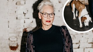 Bärbel Schäfer und ihre Hündin Coco