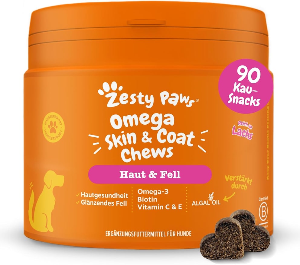 Zesty Paws Haut- und Fellpflege mit Fisch&ouml;l f&uuml;r Hunde