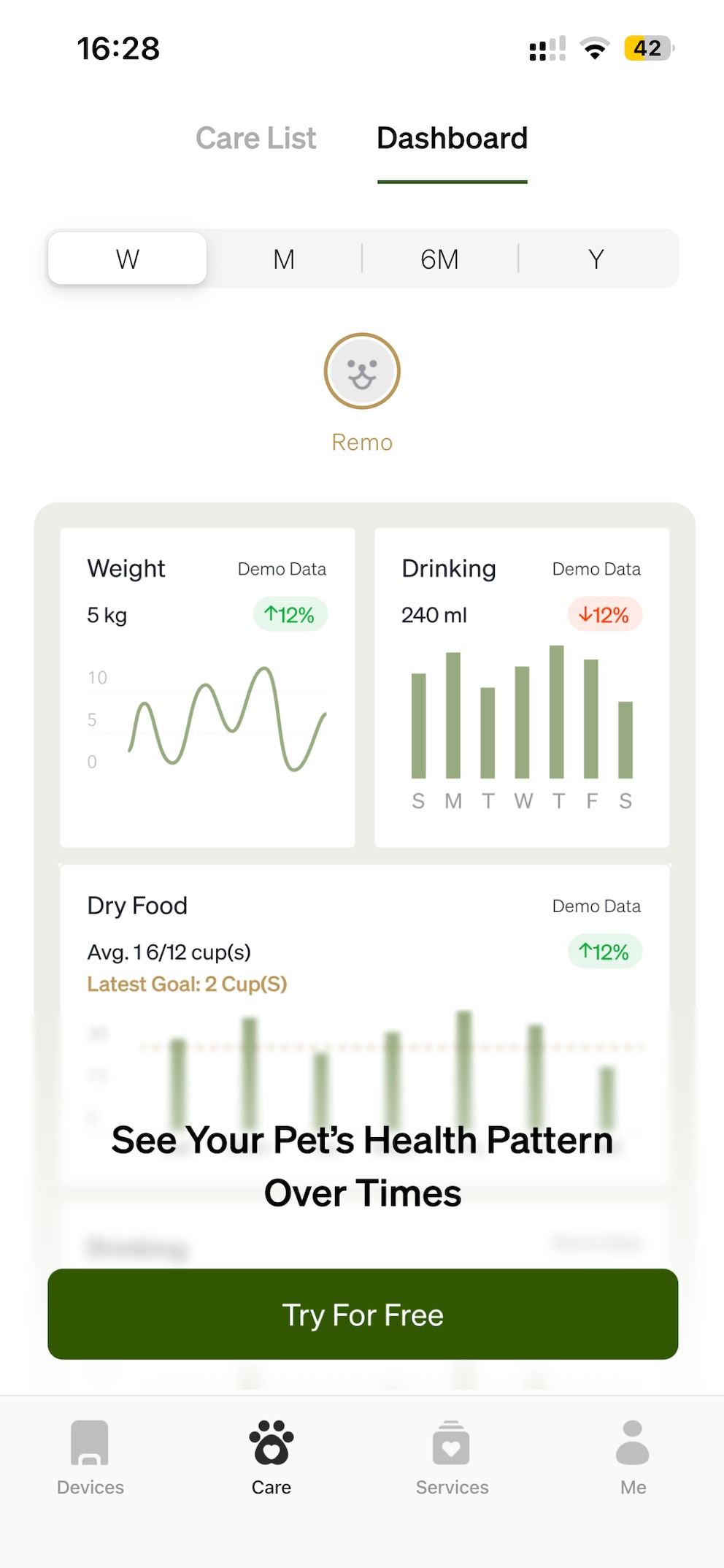 Screenshot Petlibro app