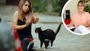 Frau will nicht von Katze ber&uuml;hrt werden, Collage mit Psychologin Sandra Jankowski