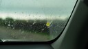 Windschutzscheibe vom Auto mit gelben Flecken