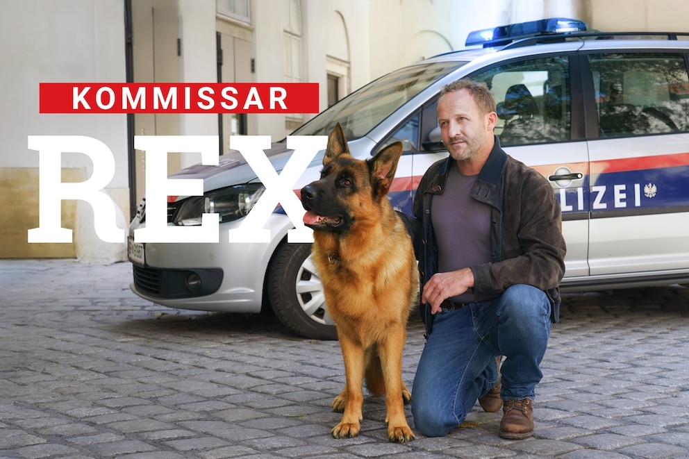 Maximilian Br&uuml;ckner steht zusammen mit Capo vor der Kamera. Zur Vorbereitung auf den Dreh war der Schauspieler f&uuml;r mehrere Trainings auf der Filmtierranch der Hundetrainer.
