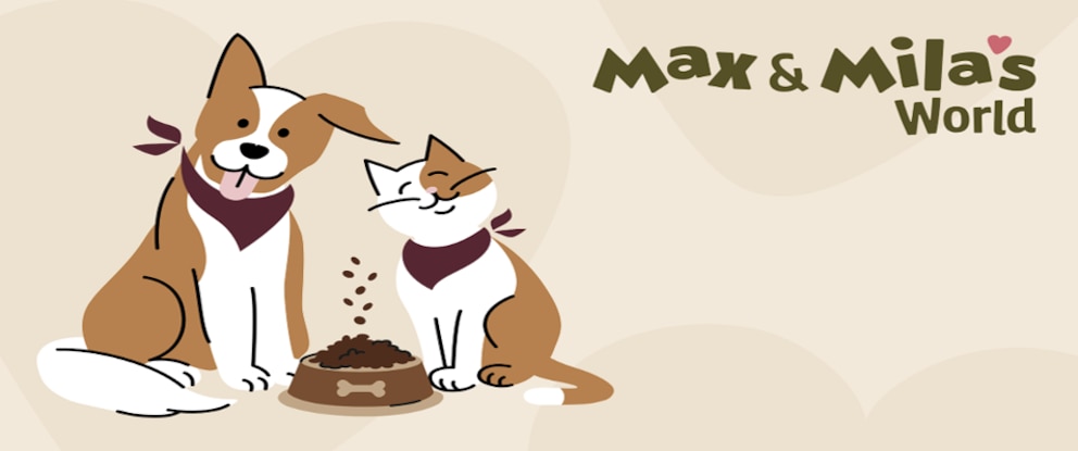 Futter für Hunde und Katzen, abgestimmt auf individuelle Bedürfnisse. Bild: Max &amp; Mila’s World