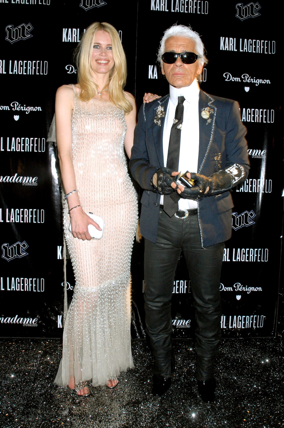 Karl Lagerfeld und Claudia Schiffer gemeinsam in Cannes