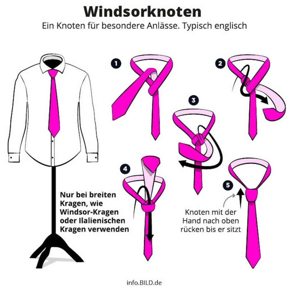 Krawatte binden Windsorknoten