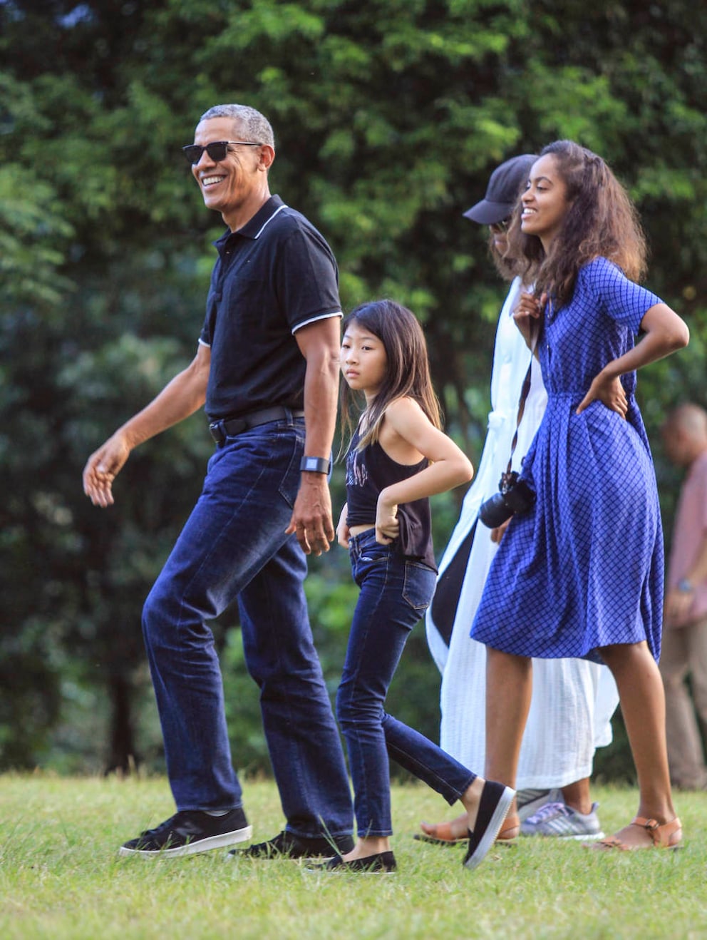 Familie Obama beim Spaziergang