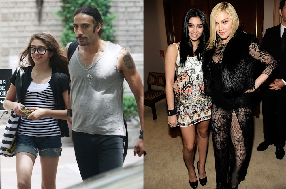 Lourdes Leon mit ihren Eltern, Carlos Leon und Madonna