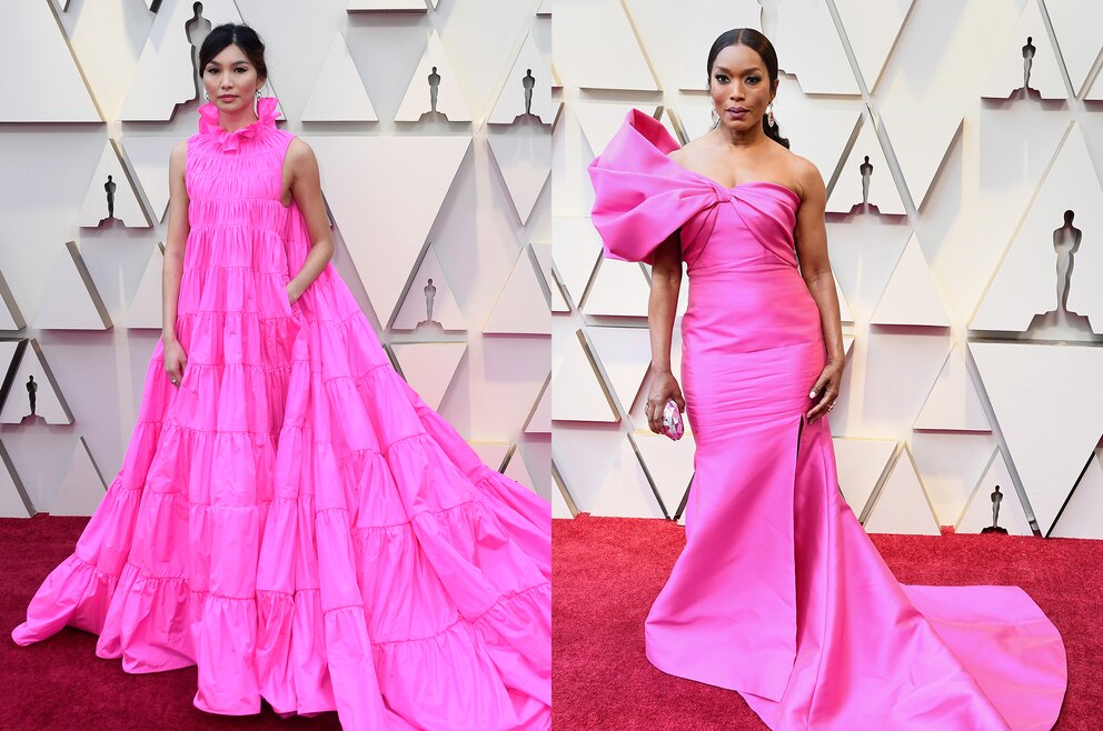 Die Schauspielerinnen Gemma Chan und Angela Bassett setzten auf Pink