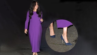 Meghan mit zu großen Schuhen