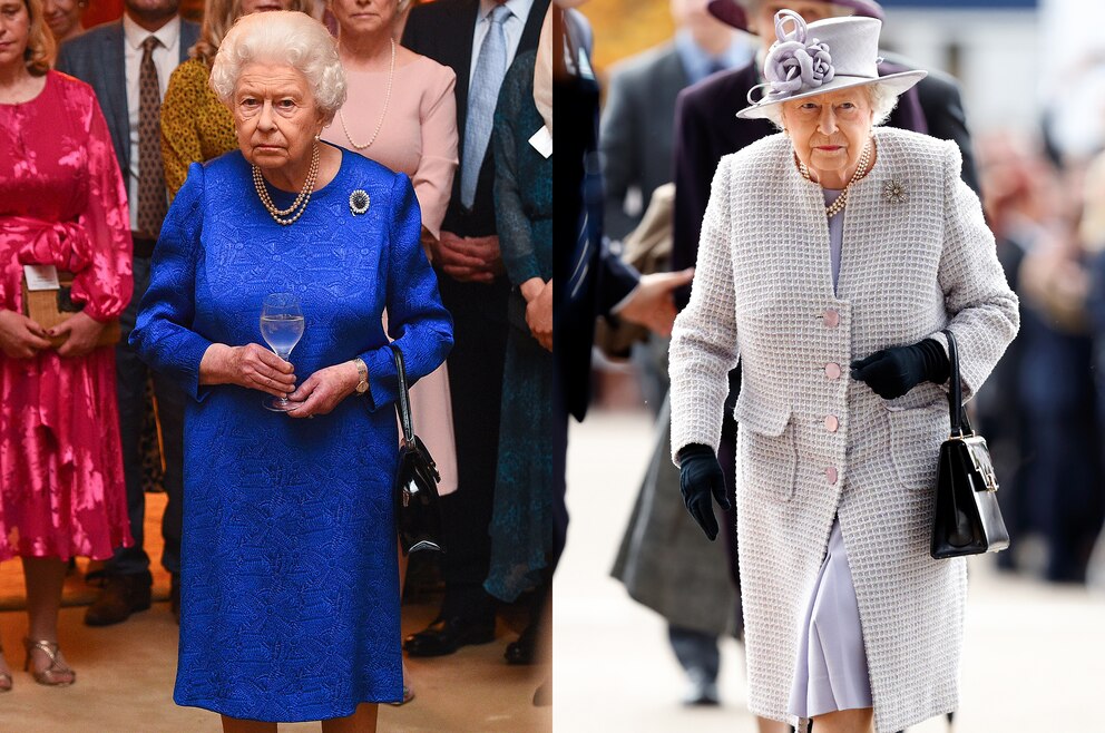 Queen Elizabeth in verschiedenen Outfits