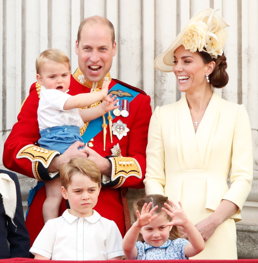 William und Kate mit ihren Kindern George, Charlotte und Baby Louis