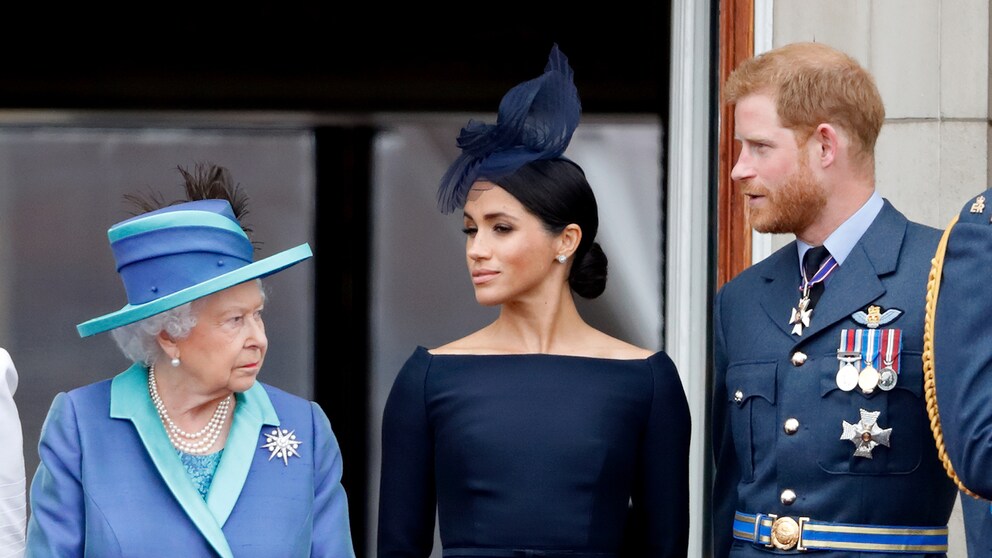 Queen Elizabeth mit Harry und Meghan