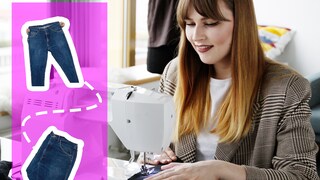 Frau an Nähmaschine