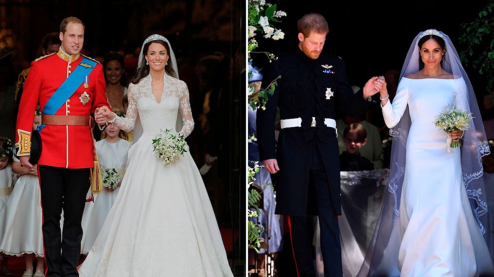 Kate und Meghan im Hochzeitskleid