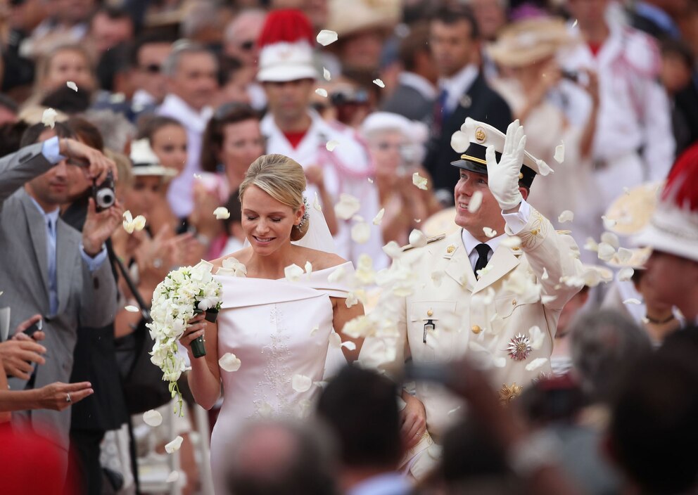 Fürstin Charlène und Fürst Albert bei ihrer Hochzeit