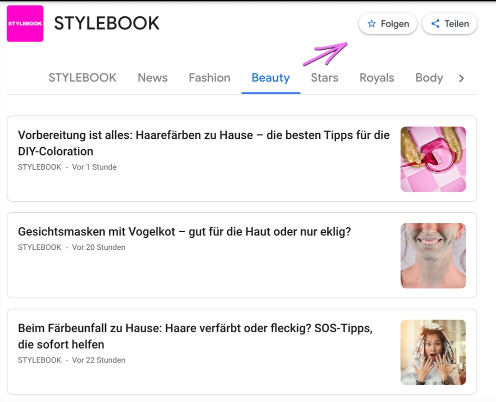 Google News STYLEBOOK.de