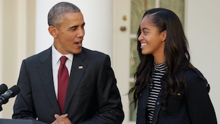 Malia Obama mit Barack Obama