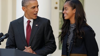 Malia Obama mit Barack Obama