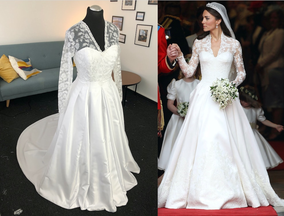 Das genähte Brautkleid und Herzogin Kate im Brautkleid