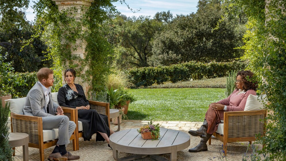 Harry, Meghan und Oprah beim Interview