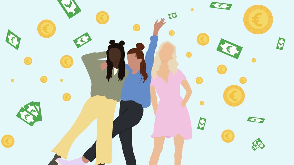 Frauen mit Geldscheinen