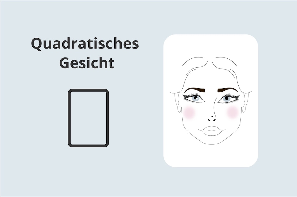 Rouge auftragen Grafik für quadratische Gesichter