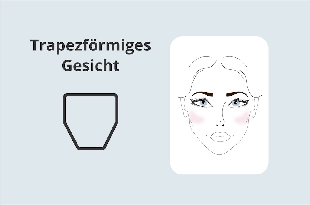 Rouge auftragen Grafik für trapezförmige Gesichter