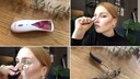 Collage aus beheizbarer Wimpernzange und herkömmlicher Wimpernzange