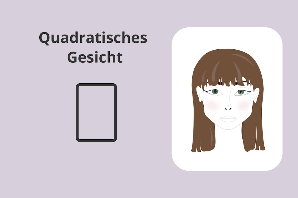 Grafik Pony bei quadratischer Gesichtsform