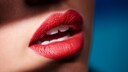 Volle Lippen mit rotem Lipliner