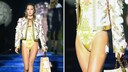 Lila Moss mit Insulinpumpe auf dem Catwalk