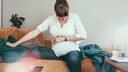 Schwangere Frau mit Wehen
