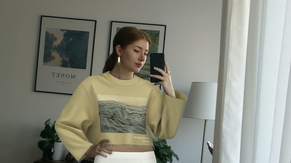 Der Pullover und die Hose auf diesem Bild sind nicht real. Auch Marken wie Ralph Laurent und H&M bieten bereits digitale Kleidung an