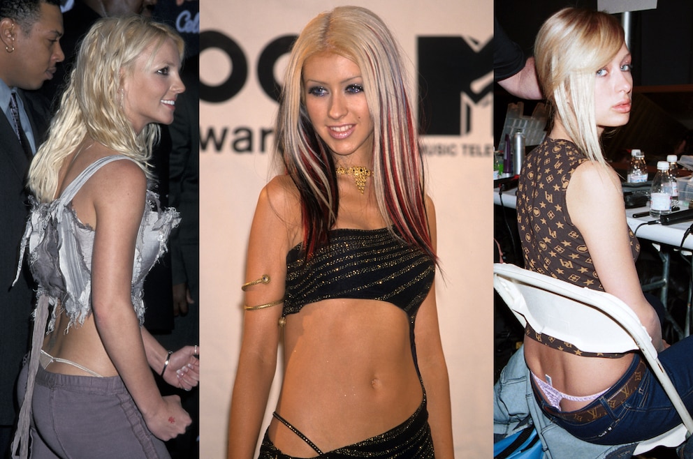 Collage aus Bildern von Britney Spears (links), Christina Aguilera (Mitte) und Paris Hilton