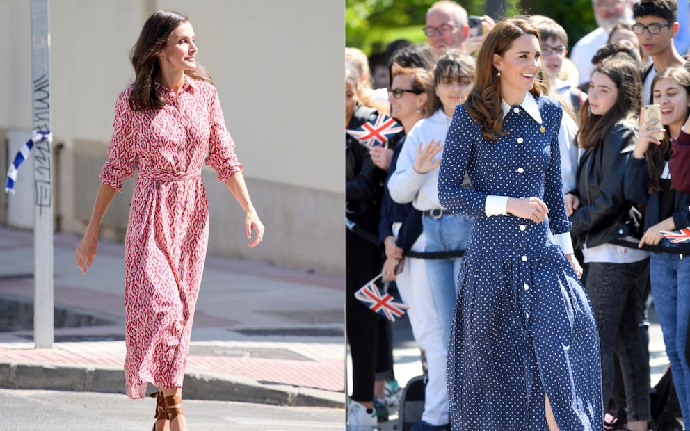 Auch Royals lieben sie: Letizia von Spanien und Kate Middleton in Hemdblusenkleider