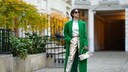 Heart Evangelista mit silber-gold-glänzender Metallic-Hose