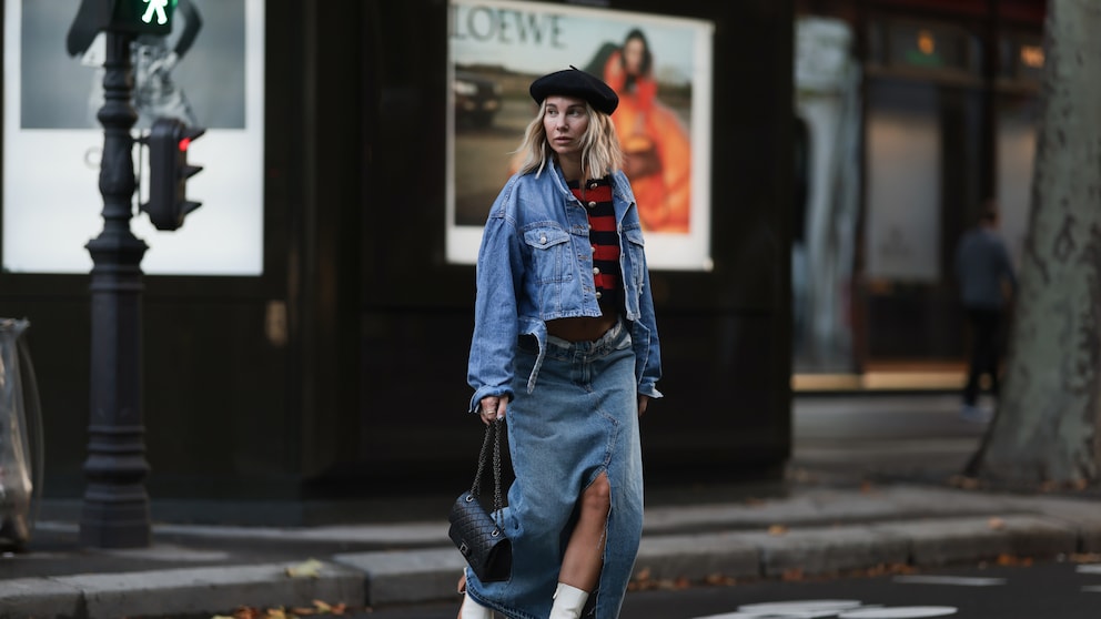 Model mit Rock