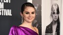 Selena Gomez auf dem roten Teppich in einem One-Shoulder-Satin-Kleid in Pink-Lila mit Smokey Eyes, langen funkelnden Ohrringen und einem sehr süßen Lächeln.