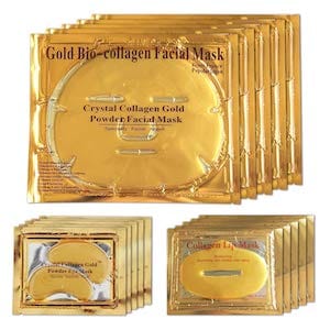 24K Gold Crystal Face + Eye + Lip Mask Set