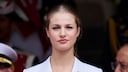 Nahaufnahme von Prinzessin Leonor von Spanien an ihrem 18. Geburtstag mit eher ernster Miene