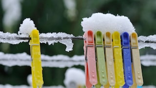 Wäsche trocknen im Winter