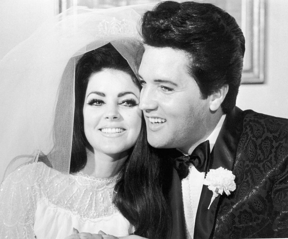 Priscilla und Elvis Presley an ihrem Hochzeitstag