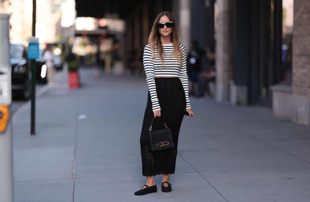 Streetstyle in New York mit schwarzen Ballerinas