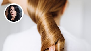 glänzende blonde Haare mit Portrait-Foto von Carmen Dörfler