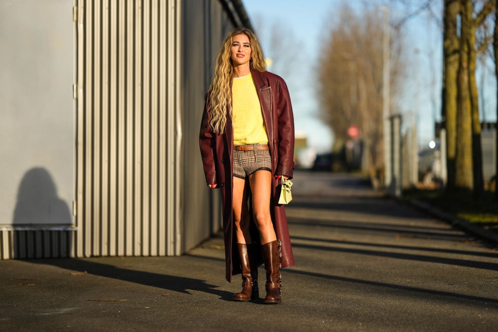 Streetstyle Shorts im Winter Wollshorts no pants pants ledermantel