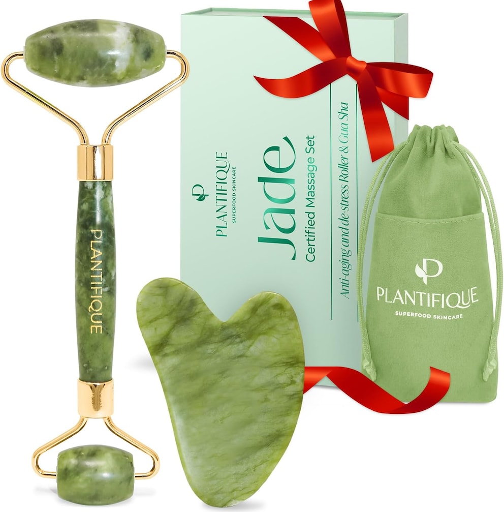 Jade Rolle und Gua Sha Stein