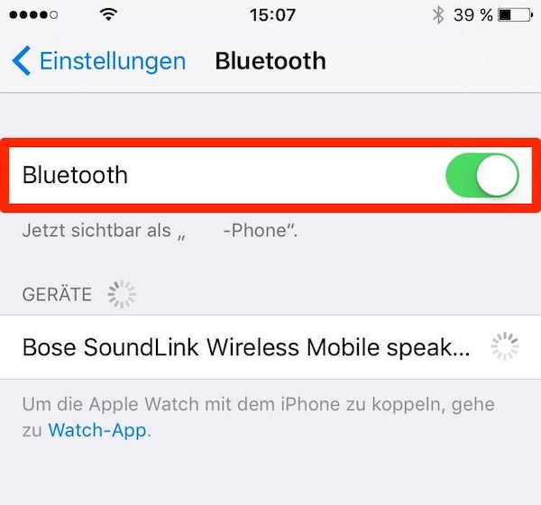 Bluetooth beim iPhone aktivieren