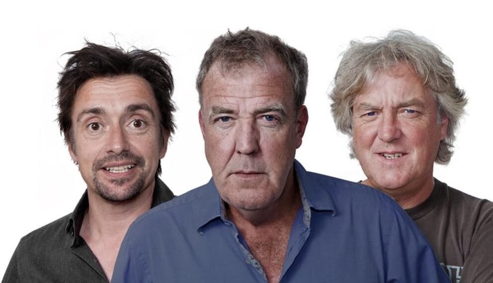 Die drei ehemaligen „Top Gear“- und jetzigen „The Grand Tour“-Moderatoren: Richard Hammond, Jeremy Clarkson und James May.Foto: Drivetribe