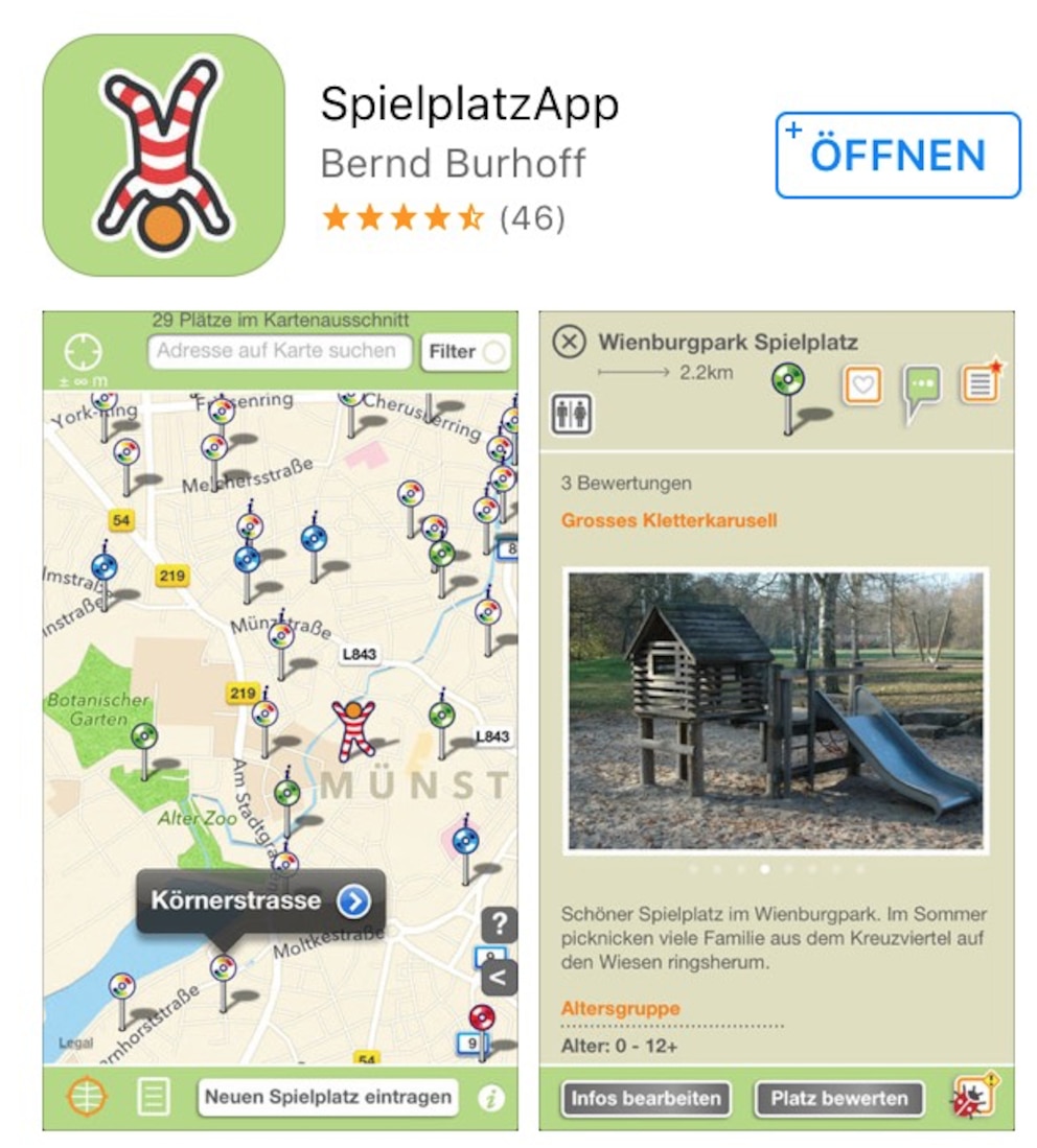 Karte mit Spielplätzen