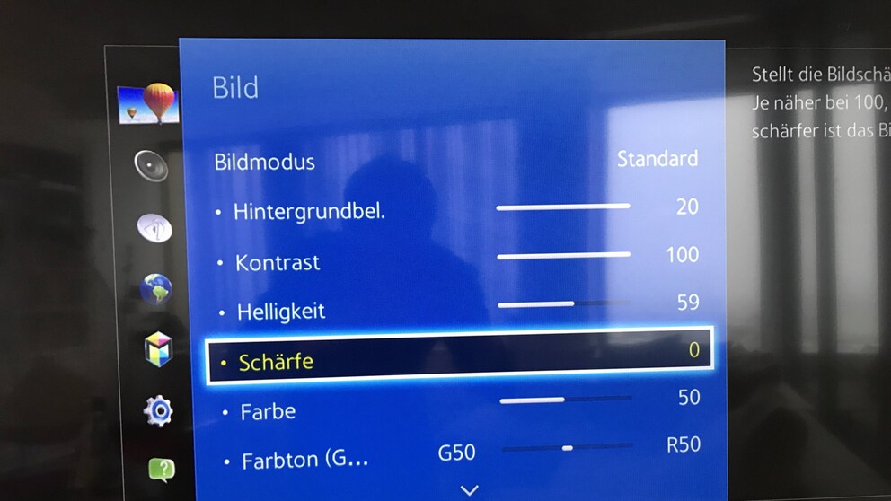 Samsung Smart TV Einstellungen Schärfe